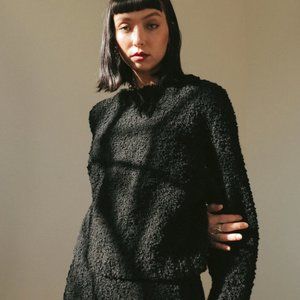 Kordal Textured Sweater in Black GUC